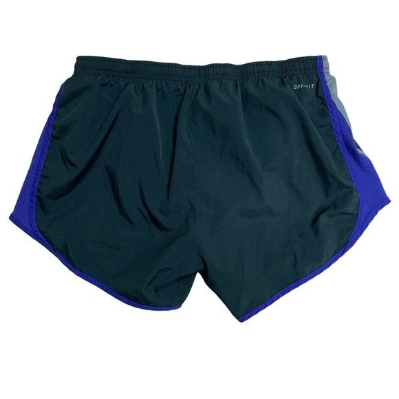 Nike Dry Fit Running Athletic Exercise Short Black Blue Accent Track Marathon - Picture 2 of 5